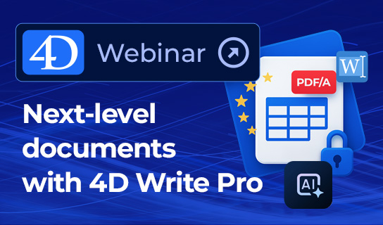 New webinar on 4D Write Pro